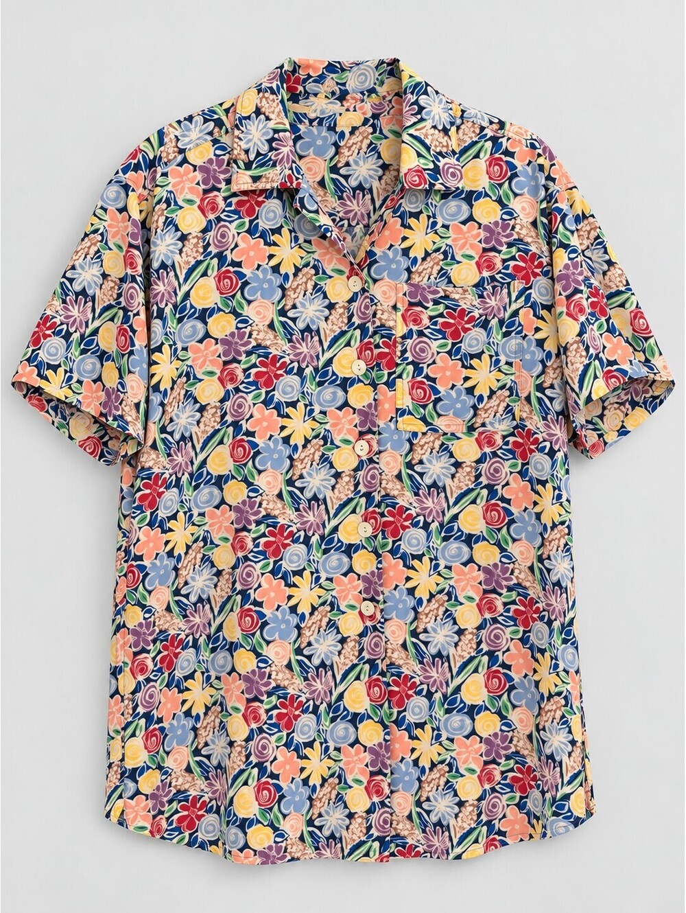 Vintage Jaeger Made in Great Britain Floral Viscose Shirt Large